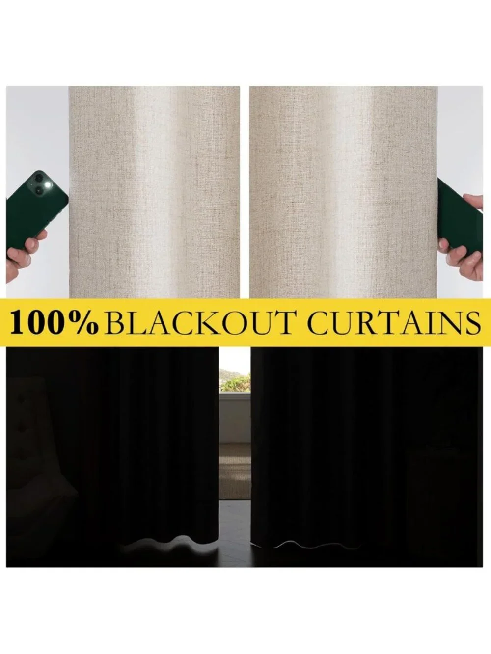 Blackout Curtains 2 Panels Set, 42x84 Inch, Thermal Insulated Room Darkening